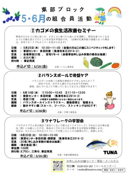 東部5月4回配布 5・6月の組合員活動チラシのサムネイル